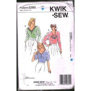 Kwik Sew 2280 Misses Tops Sewing Pattern Kerstin Martensson V-Neck Lace XS-XL